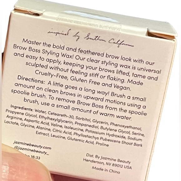 Jazmine Beauty Brow Boss Styling Wax 5 gram Brand New Feathered Brow Wax - Picture 7 of 12